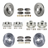 Front Rear Brake Caliper Rotors & Ceramic Pad Kit (10Pc) For Dodge Grand Caravan