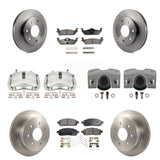 Front Rear Brake Caliper Rotors Ceramic Pad Kit (10Pc) For Ford F-150 Lincoln LT