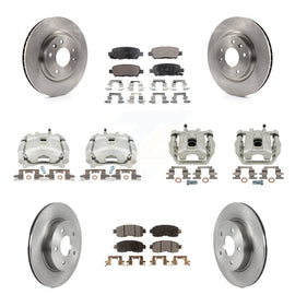 Front Rear Disc Brake Caliper Rotors And Ceramic Pads Kit (10Pc) For Nissan LEAF