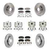 Front Rear Brake Caliper Rotors Ceramic Pad Kit (10Pc) For Nissan Rogue Sport SL