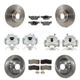 Front Rear Disc Brake Caliper Rotors And Ceramic Pads Kit (10Pc) For BMW 328i