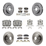 Front Rear Disc Brake Caliper Rotors Ceramic Pad Kit (10Pc) For 2012 Honda Crosstour FWD KC8-101280T
