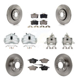 Front Rear Brake Caliper Rotors Ceramic Pad Kit (10Pc) For Volkswagen Jetta 2.0L