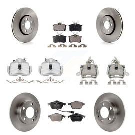 Front Rear Disc Brake Caliper Rotors Ceramic Pad Kit (10Pc) For Volkswagen Jetta