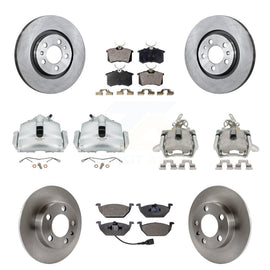 Front Rear Brake Caliper Rotors Ceramic Pad Kit (10Pc) For Volkswagen Jetta 2.0L