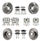 Front Rear Disc Brake Caliper Rotor & Ceramic Pad Kit (10Pc) For 2008-2012 INFINITI EX35 KC8-101310T