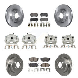 Front Rear Brake Caliper Rotor Ceramic Pad Kit (10Pc) For Hyundai Accent Kia Rio