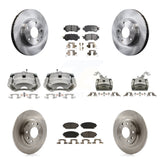 Front Rear Disc Brake Caliper Rotors Ceramic Pad Kit (10Pc) For 2016-2018 Mazda CX-3 FWD KC8-101318T