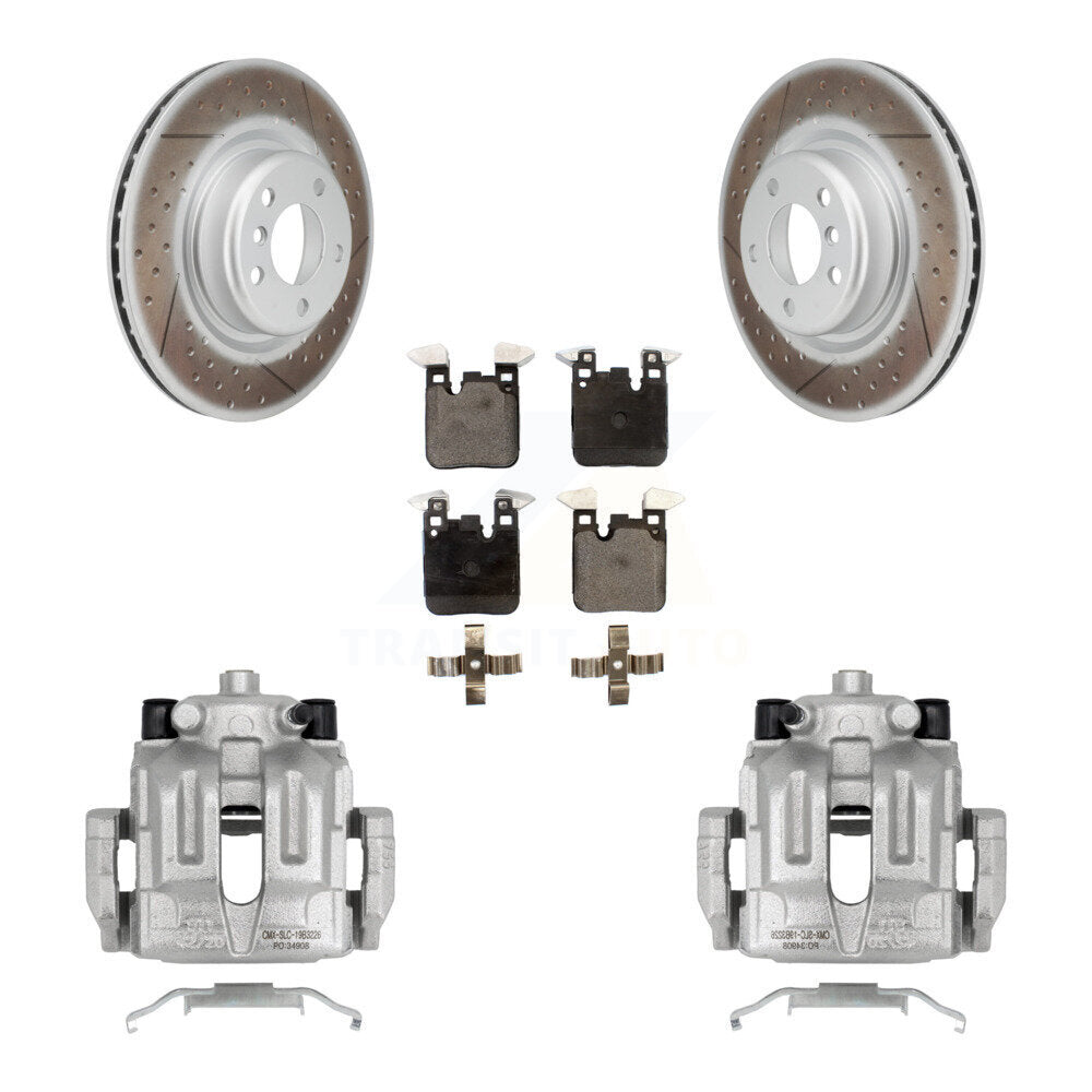 [Rear] 2012 BMW 328i 2.0L Coated Brake Rotor Caliper Kit & Ceramic Pads For Max Safe Braking