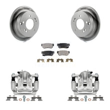 Charger l'image dans la galerie, Rear Disc Brake Coated Rotor Ceramic Pad Kit With Calipers For Hyundai Sonata Kia Optima