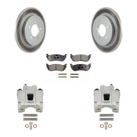 Rear Disc Brake Coated Rotor And Ceramic Pad Kit With Calipers For Ford Explorer Mercury