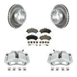 Rear Brake Coated Rotors & Ceramic Pad Kit With Calipers For Sprinter 3500 Mercedes-Benz