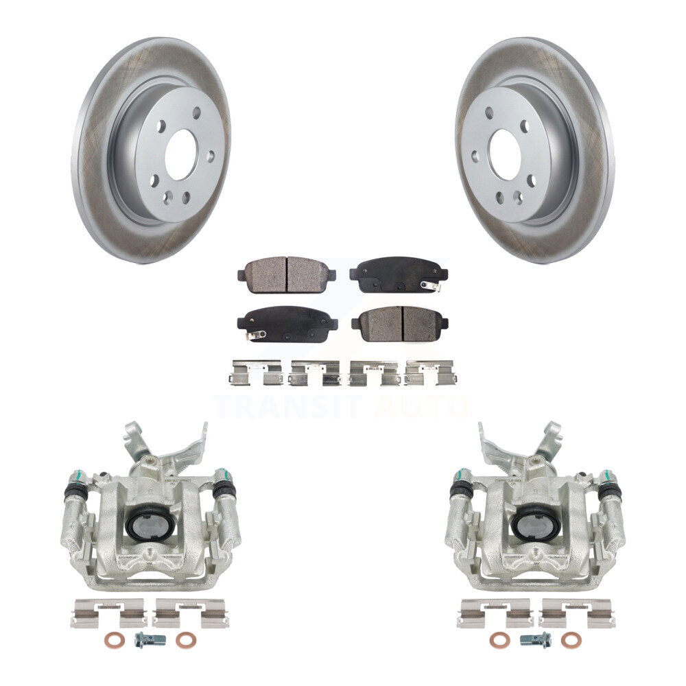 Rear Brake Coated Rotor & Ceramic Pad Kit With Calipers For Chevrolet Buick Encore Sonic