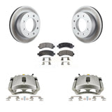 Rear Brake Coated Rotors & Ceramic Pad Kit With Calipers For Chevrolet Express 2500 3500
