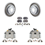 Rear Disc Brake Caliper Coated Rotors And Ceramic Pads Kit For Volkswagen Jetta