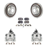 Rear Disc Brake Coated Rotors And Ceramic Pads Kit With Calipers For Audi TT