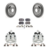 Rear Brake Coated Rotor Ceramic Pad Kit With Calipers For 09 Audi A4 Quattro Convertible