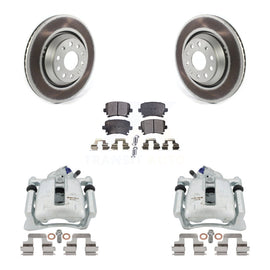 Rear Disc Brake Coated Rotors And Ceramic Pad Kit With Calipers For Volkswagen CC Passat