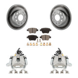 Rear Disc Brake Caliper Coated Rotors And Ceramic Pads Kit For Volkswagen Jetta