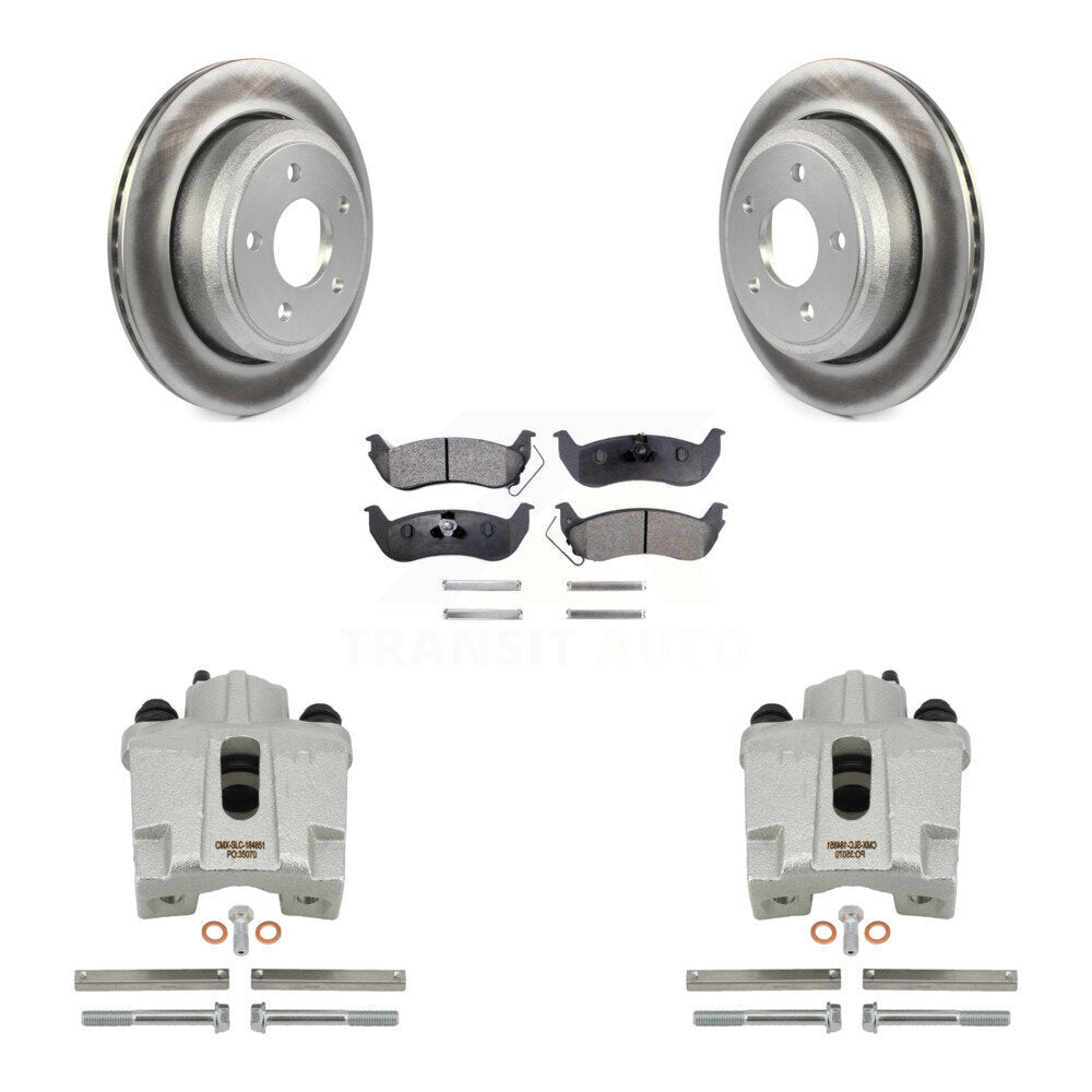 [Rear] 2010-2011 Ford Ranger Coated Brake Rotor Caliper Kit & Ceramic Pads For Max Safe Braking