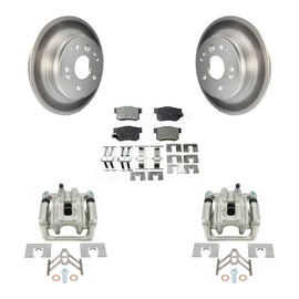 Rear Disc Brake Coated Rotors & Ceramic Pad Kit With Calipers For Acura TL Honda Element