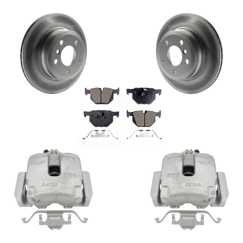 Rear Disc Brake Coated Rotors And Ceramic Pads Kit With Calipers For BMW X5 X6