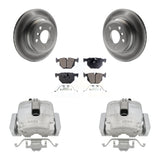 Rear Disc Brake Coated Rotors And Ceramic Pads Kit With Calipers For BMW X5 X6