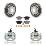 Rear Disc Brake Coated Rotors And Ceramic Pads Kit With Calipers For Volkswagen GTI