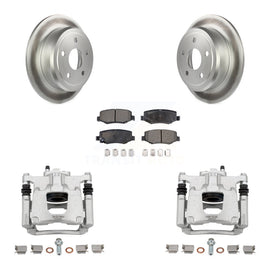 Rear Disc Brake Coated Rotors And Ceramic Pads Kit With Calipers For Jeep Wrangler JK