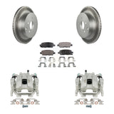 Rear Brake Caliper Coat Rotors & Ceramic Pad Kit For Nissan Murano INFINITI QX60