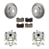 Rear Disc Brake Coated Rotors And Ceramic Pads Kit With Calipers For INFINITI Q70 M56