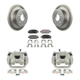 Rear Disc Brake Coated Rotors And Ceramic Pad Kit With Calipers For Nissan Altima Maxima