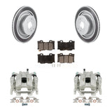 Rear Disc Brake Coated Rotors Ceramic Pad Kit With Calipers For INFINITI G37 Nissan 370Z