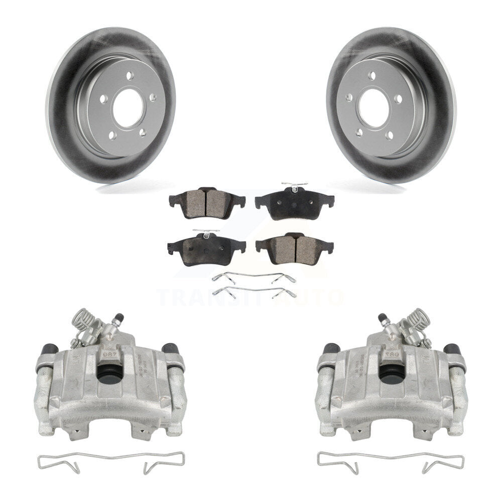 Rear Disc Brake Coated Rotors And Ceramic Pads Kit With Calipers For Ford Focus