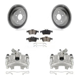 Rear Disc Brake Coated Rotors And Ceramic Pads Kit With Calipers For Ford Focus