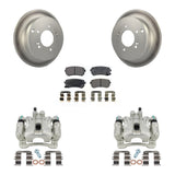 Rear Brake Coated Rotors & Ceramic Pad Kit With Calipers For Hyundai Tucson Kia Sportage