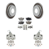 Rear Disc Brake Coated Rotors And Ceramic Pads Kit With Calipers For Hyundai Elantra