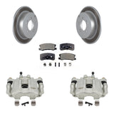 Rear Disc Brake Coated Rotors And Ceramic Pad Kit With Calipers For Mitsubishi Outlander