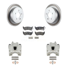 Rear Disc Brake Coated Rotors Ceramic Pad Kit With Calipers For Jeep Liberty Wrangler TJ