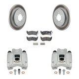 Rear Disc Brake Coated Rotors Ceramic Pad Kit With Calipers For Ford Explorer Sport Trac