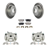 Rear Brake Caliper Coat Rotor & Ceramic Pad Kit For Hyundai Sonata 3.3L To 03 06