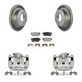 Rear Brake Caliper Coat Rotor & Ceramic Pad Kit For Hyundai Sonata 3.3L To 03 06