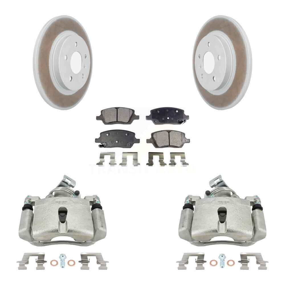 Rear Brake Coated Rotor And Ceramic Pad Kit With Calipers For Chevrolet Uplander Pontiac