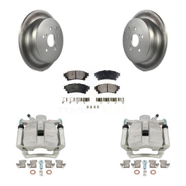 Rear Brake Coated Rotor Ceramic Pad Kit With Calipers For Toyota Highlander Sienna Lexus