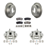 Rear Brake Coated Rotor And Ceramic Pad Kit With Calipers For Toyota 4Runner Lexus GX460