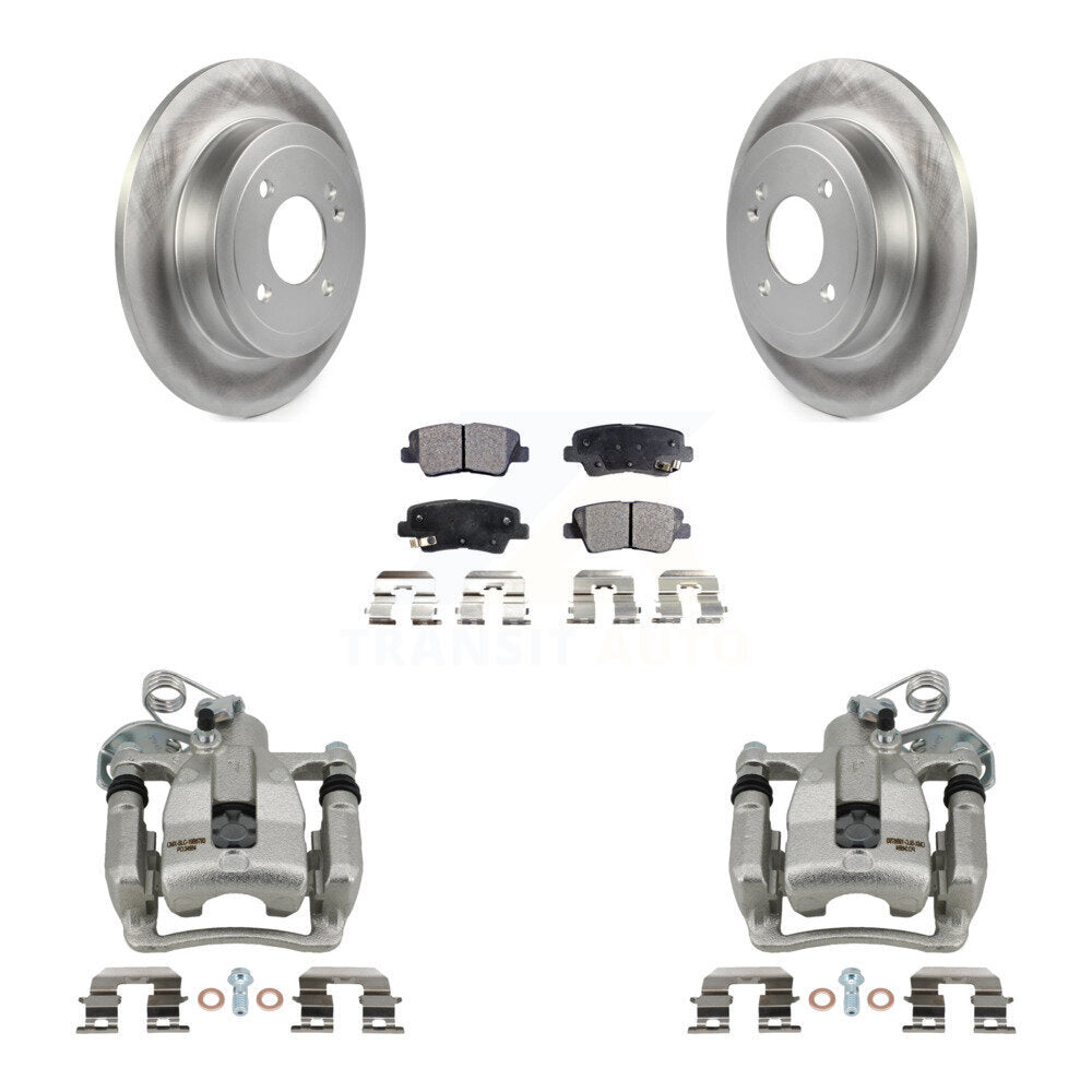 [Rear] 2012-2016 Hyundai Accent Coated Brake Rotor Caliper Kit & Ceramic Pads For Max Safe Braking