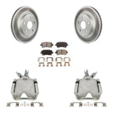 Rear Disc Brake Caliper Coated Rotors And Ceramic Pads Kit For Chevrolet Malibu