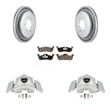 Rear Disc Brake Coated Rotor & Ceramic Pad Kit With Calipers For Ford Expedition Lincoln