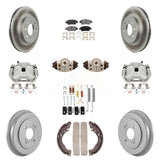 Front Rear Brake Caliper Coat Rotor Drum Ceramic Pad Shoe Cylinder Hardware Kit For