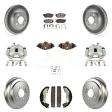 Front Rear Brake Caliper Coat Rotor Drum Ceramic Pad Shoe Cylinder Hardware Kit For